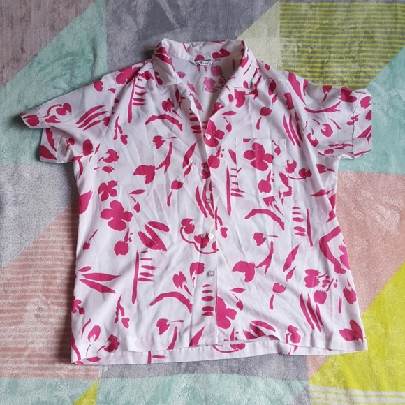 Alfred Dunner Tops - Vintage Alfred Dunner Tropical Pink Shirt